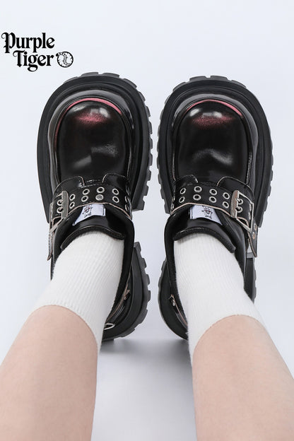 Thick-Soled Leather Derby Shoes
