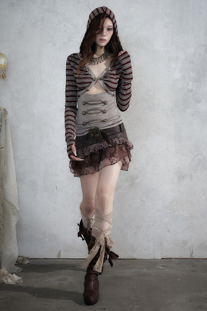 Retro Sequin Leopard Skirt