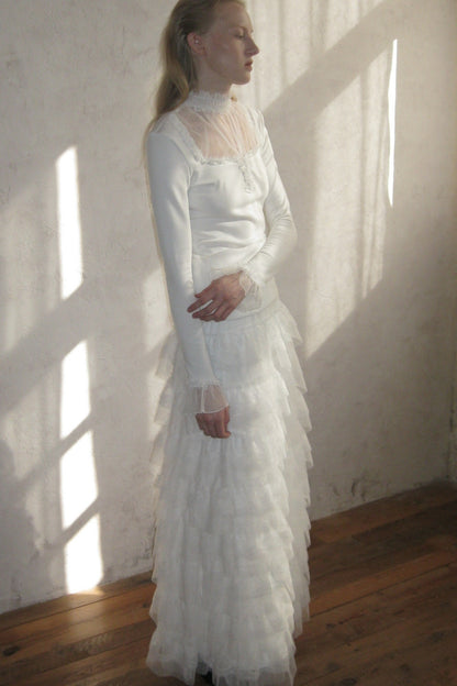 Elastic Waist Lace Cake Skirt