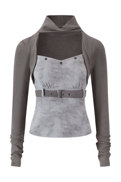 Layered Tie-Dye Knit Top