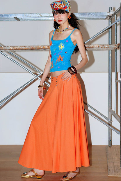 Colorful Rope Embroidery Camisole