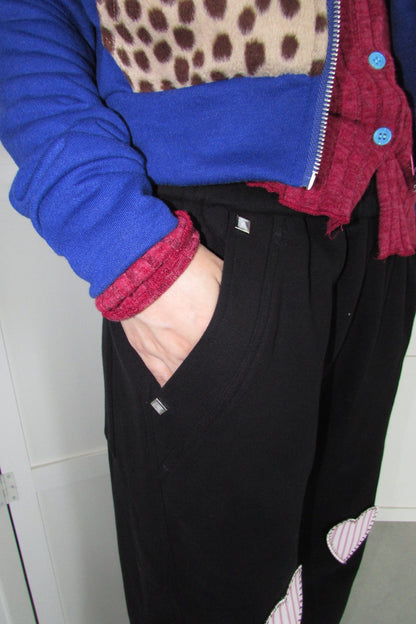 Heart Patch Wide Leg Sweatpants