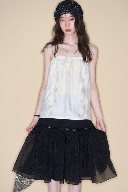 Tencel Acetate Bird Floral Top and Skirt Set-Up