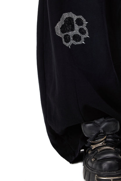 Rhinestone Rivet Scissor-Leg Sweatpants