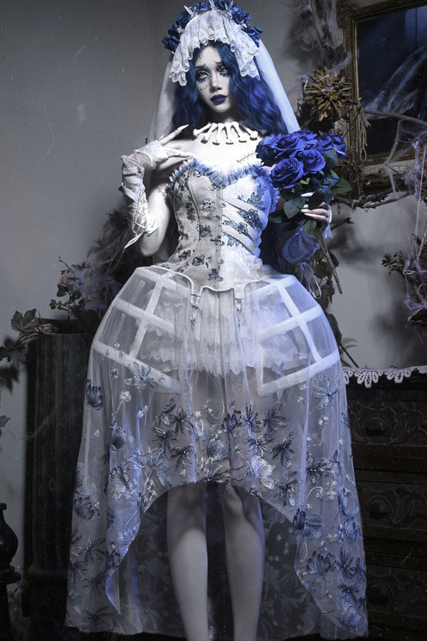Gothic Ribbed Corset Suspender Set-Up