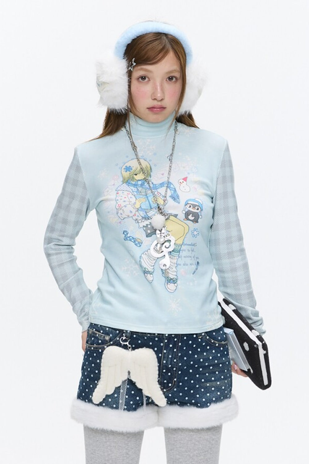 Octopus Grass Half-Turtleneck Top