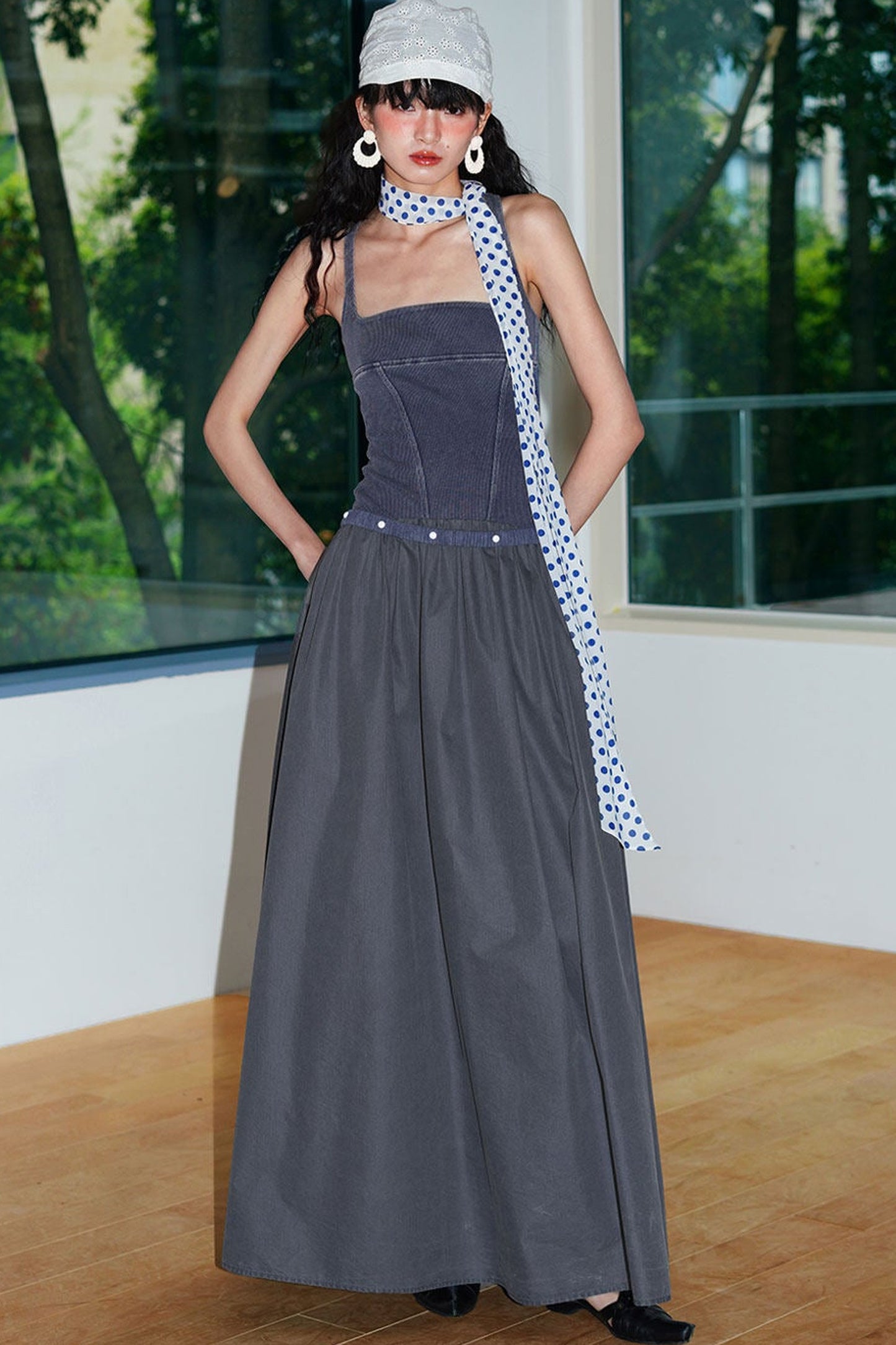 Distressed Washed Cotton Dress