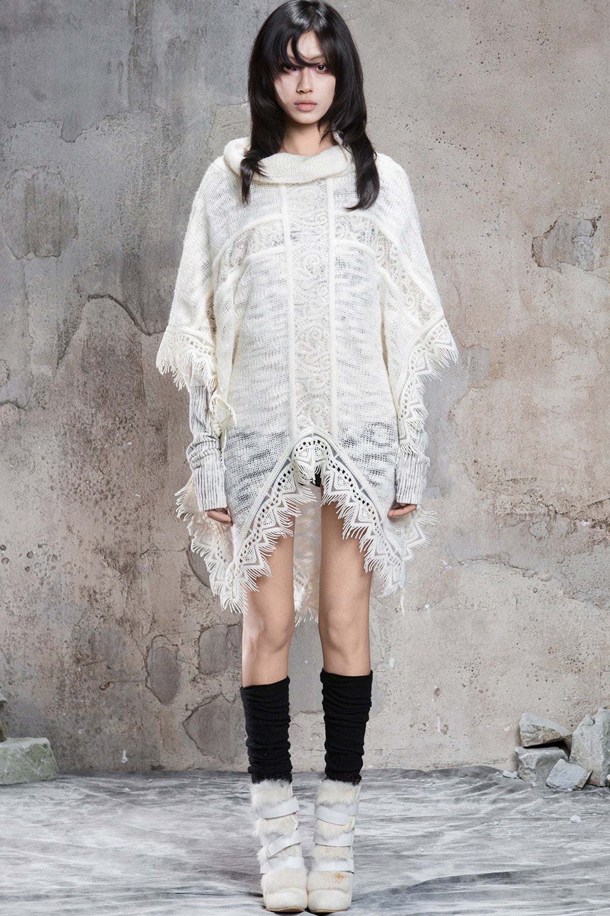 Punk Tassel Knit Cape