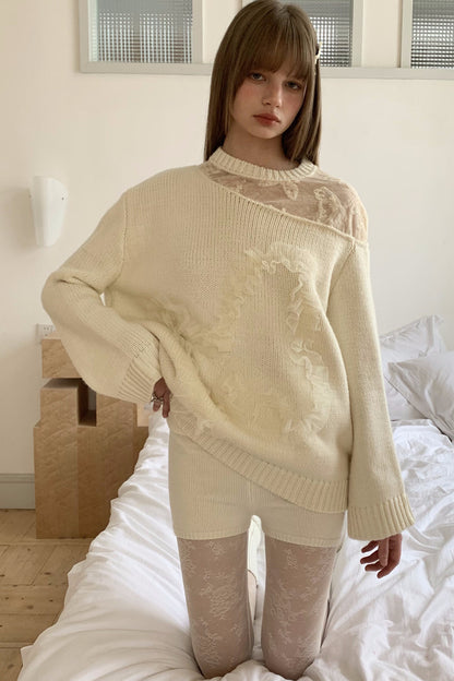Beige Double-Layer High-Waisted Knit Base Shorts