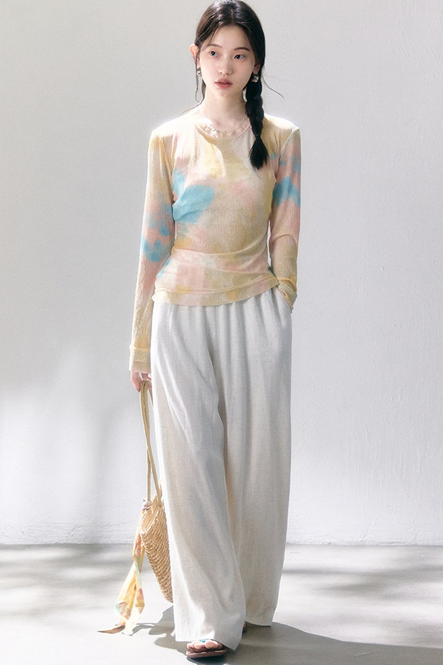 Linen Blend Air Wide-Leg Trousers