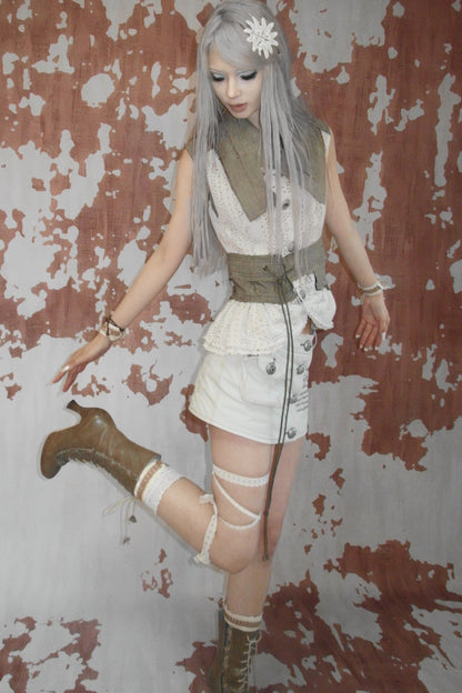 Medieval Buttoned Letter Skirt