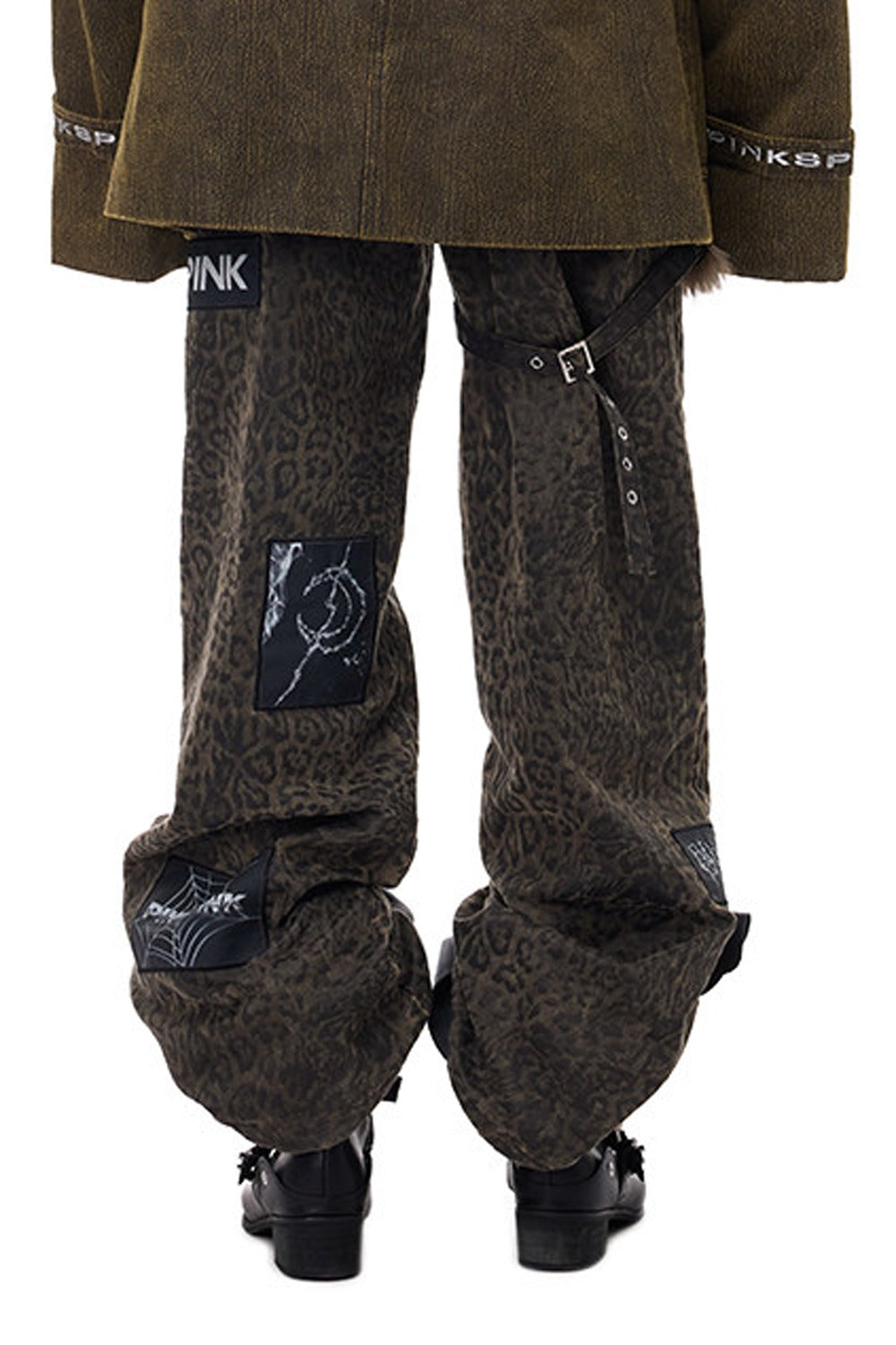 Leopard Print Rock Patch Pants