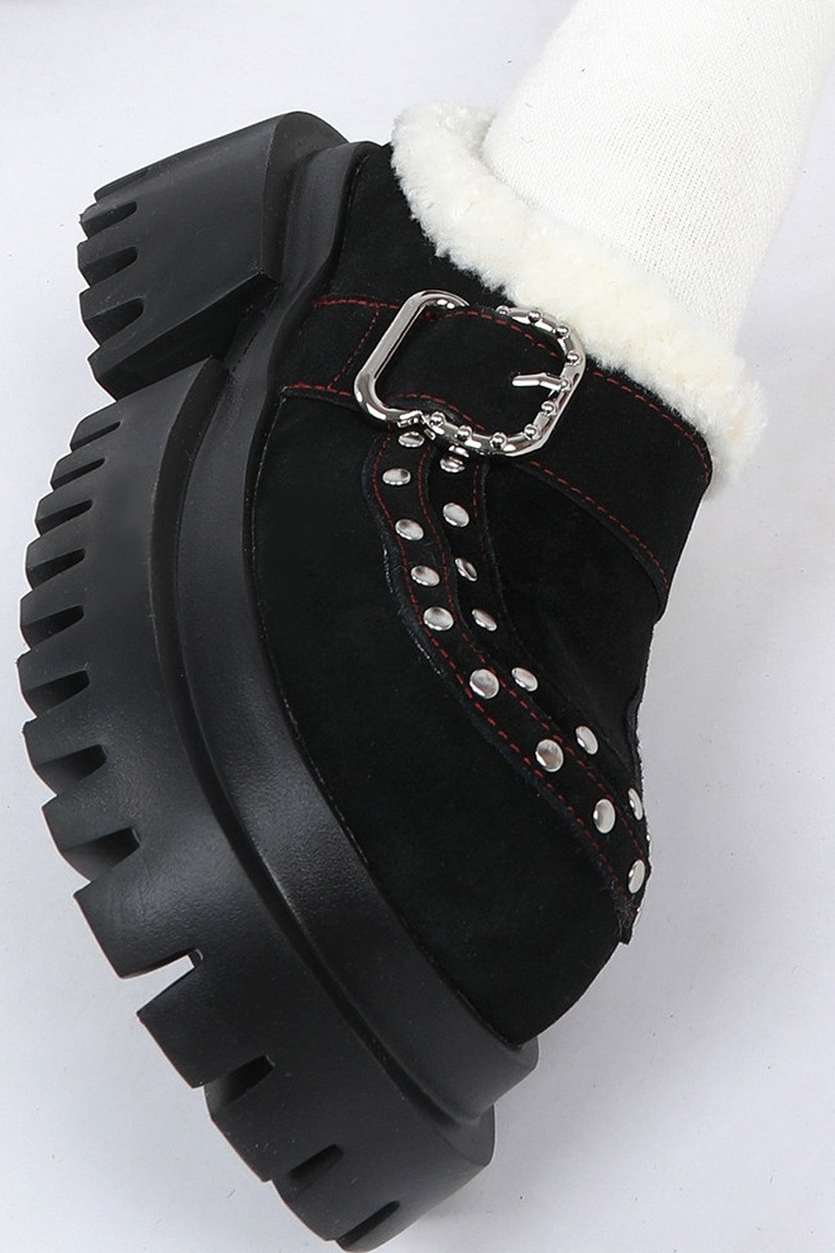 Punk Furry Thick-Soled Mules