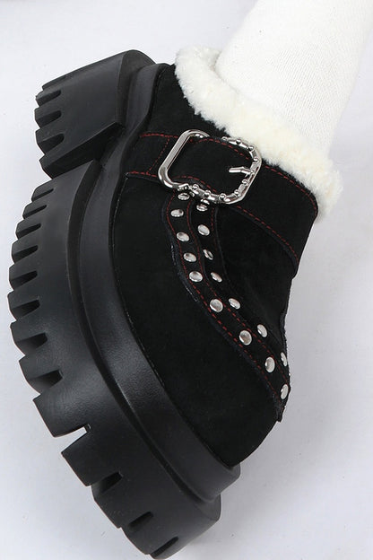 Punk Furry Thick-Soled Mules