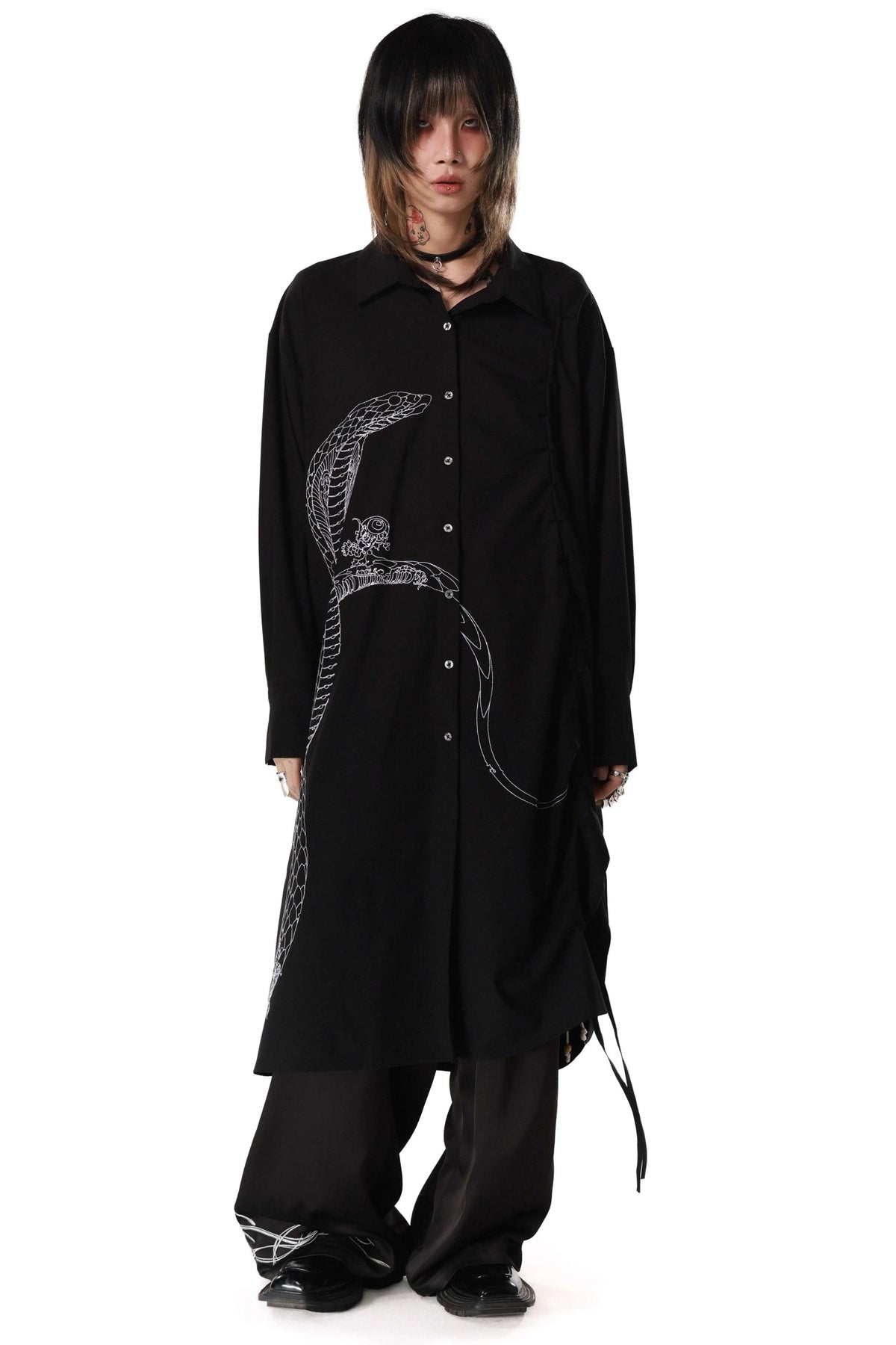 Snake Bone Deconstructed Irregular Longline Shirt