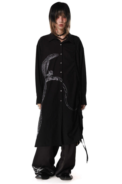 Snake Bone Deconstructed Irregular Longline Shirt