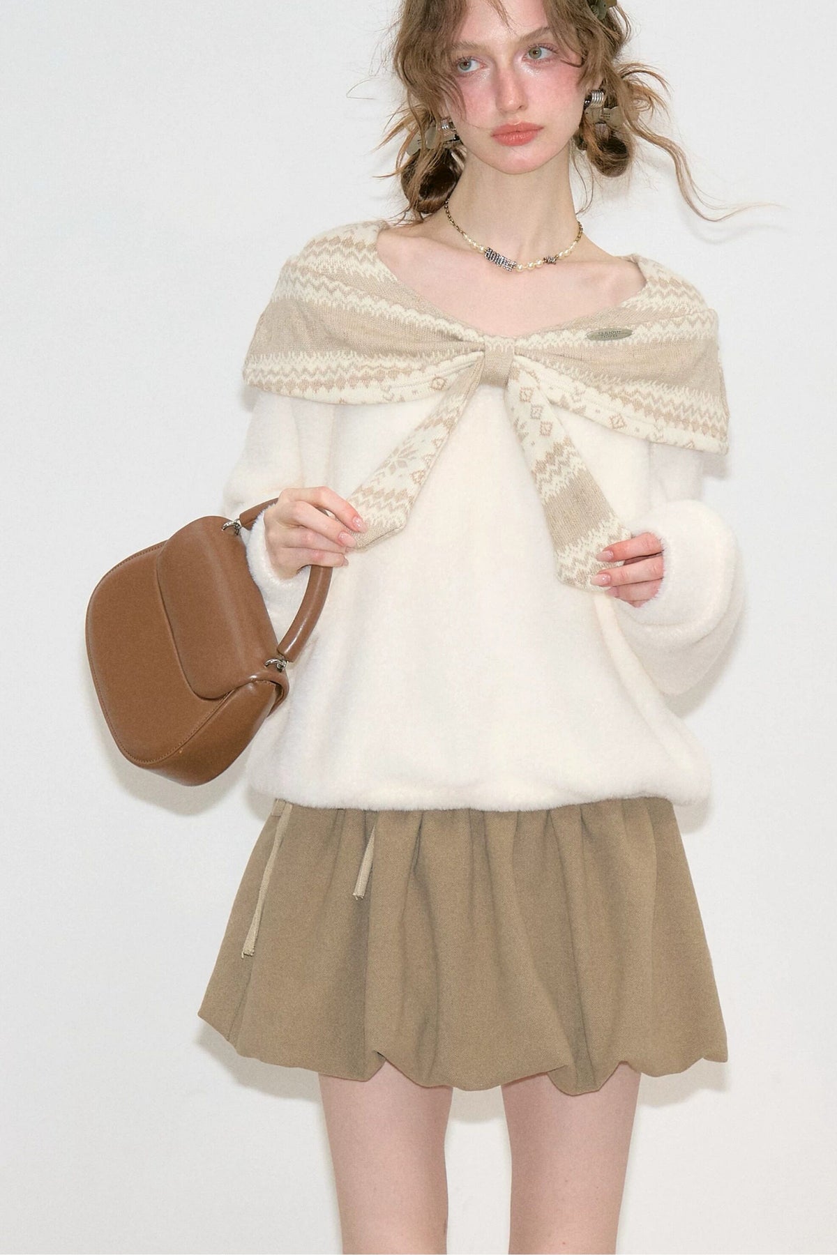 Fair Isle Shawl Collar Sweater