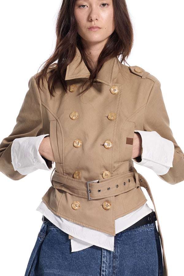 Punk Layered-Look Trench Coat