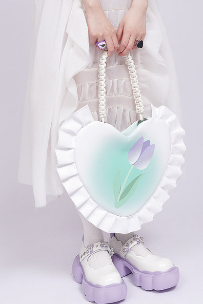 Tulip Heart Woven Crossbody Bag