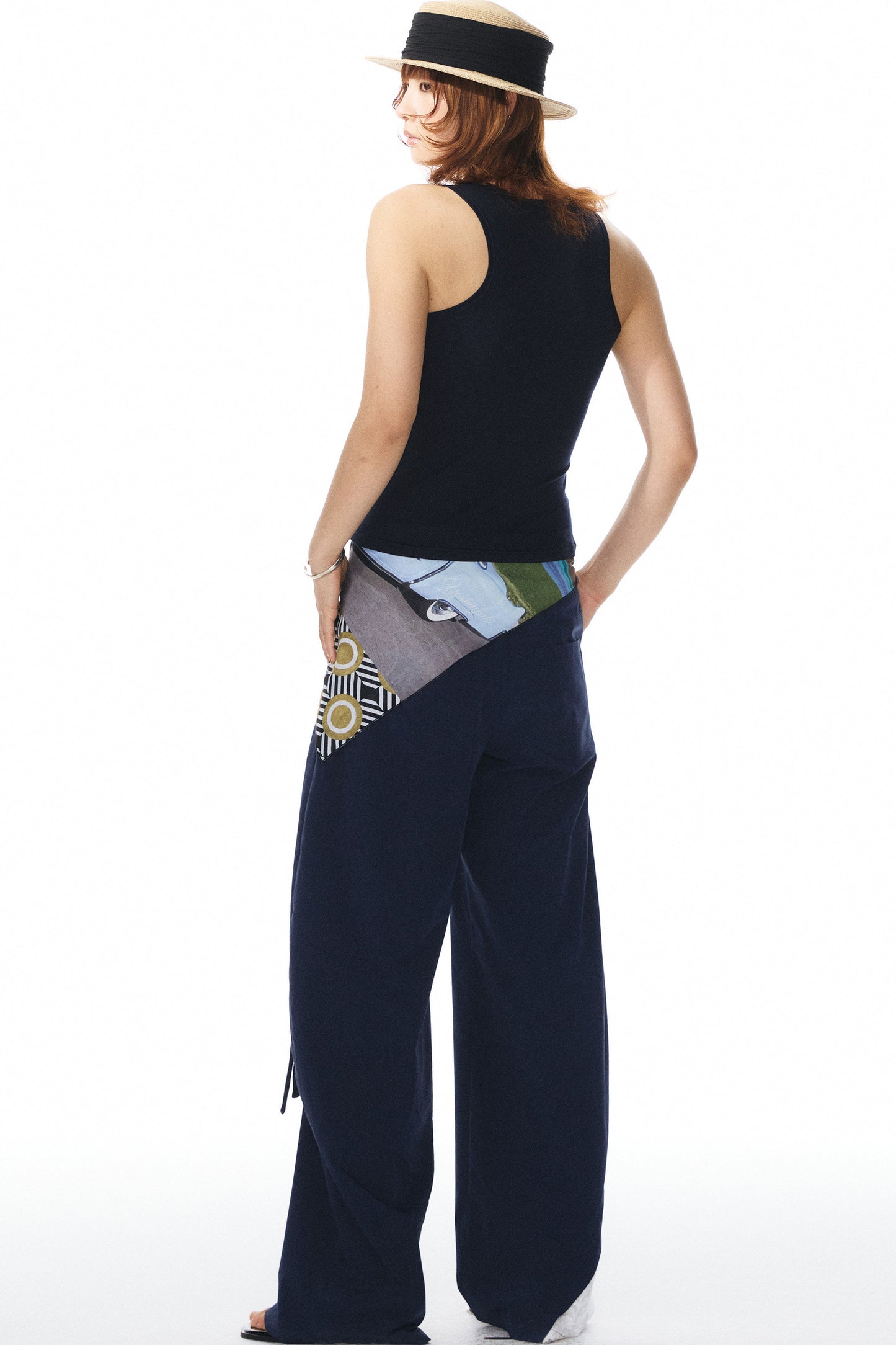 Gilet in maglia con pizzo blu navy