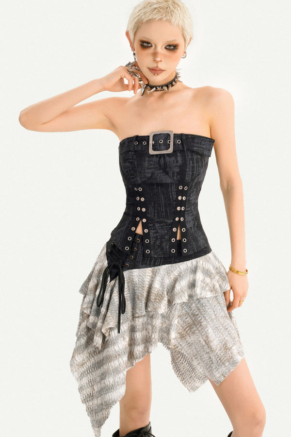 Gothic Y2K Punk Corset Tube Top