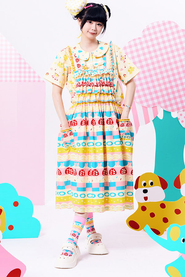 Original Printed Tiered Lace Tank Dress