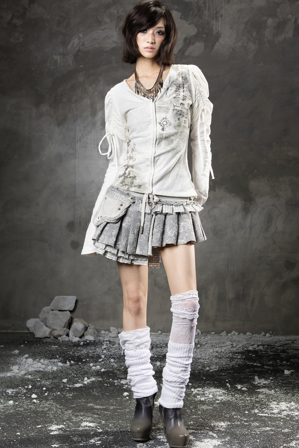 High-Waisted Multi-Layered Pleated Skirt