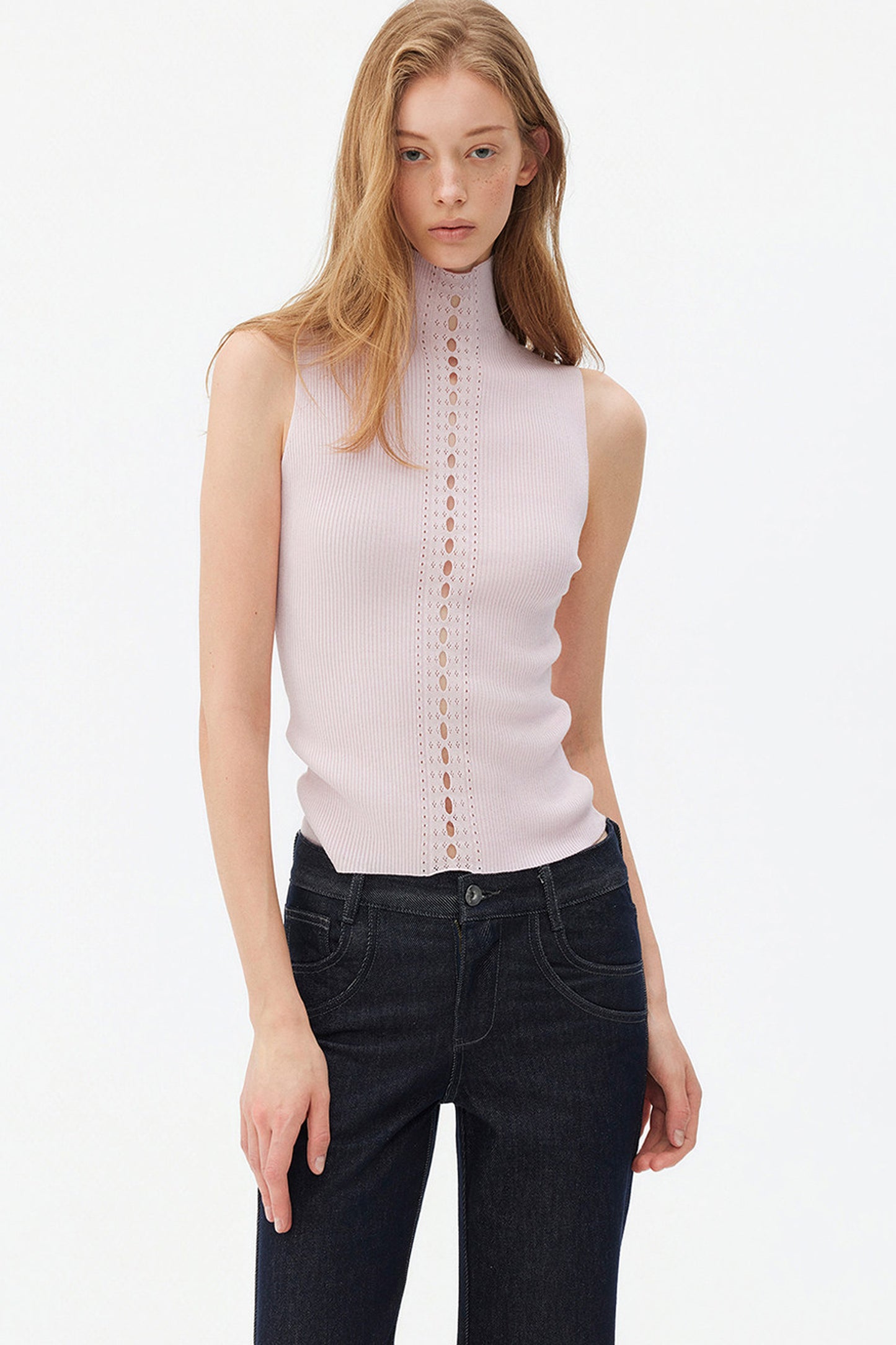 Gilet in maglia a coste in lyocell