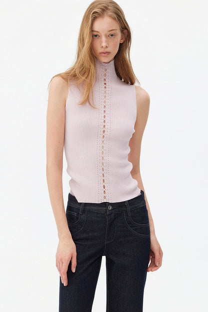 Gilet in maglia a coste in lyocell