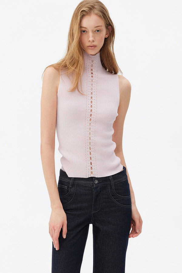 Lyocell Ribbed Knit Vest
