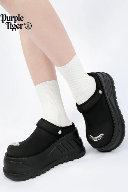 Genuine Leather Height-Increasing Birkenstock-Style Thick-Soled Clogs