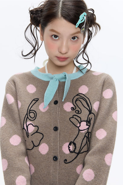 Mint Green Polka Dot Cardigan