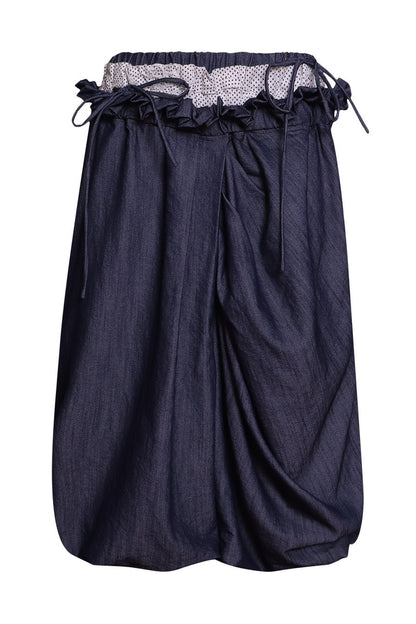 Patchwork Asymmetrical Wide-Leg Pants