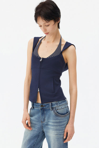 Ensemble gilet sans manches à couches aérées