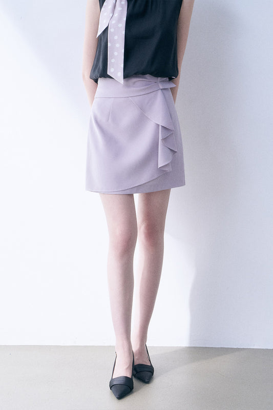 Purple Bow Ruffle Skirt