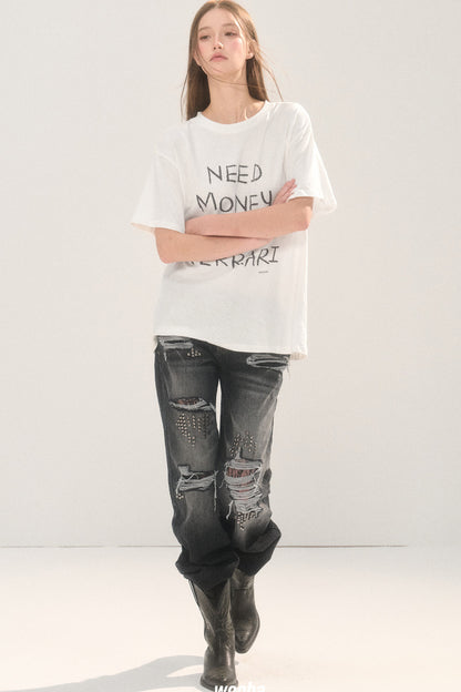 Straight Ripped Jeans