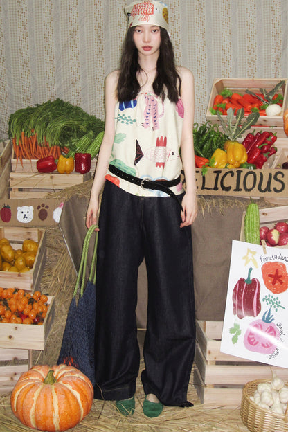 Fruit and Vegetable Print Skirt