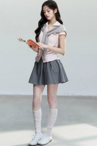 Korean Academy A-Line Skirt