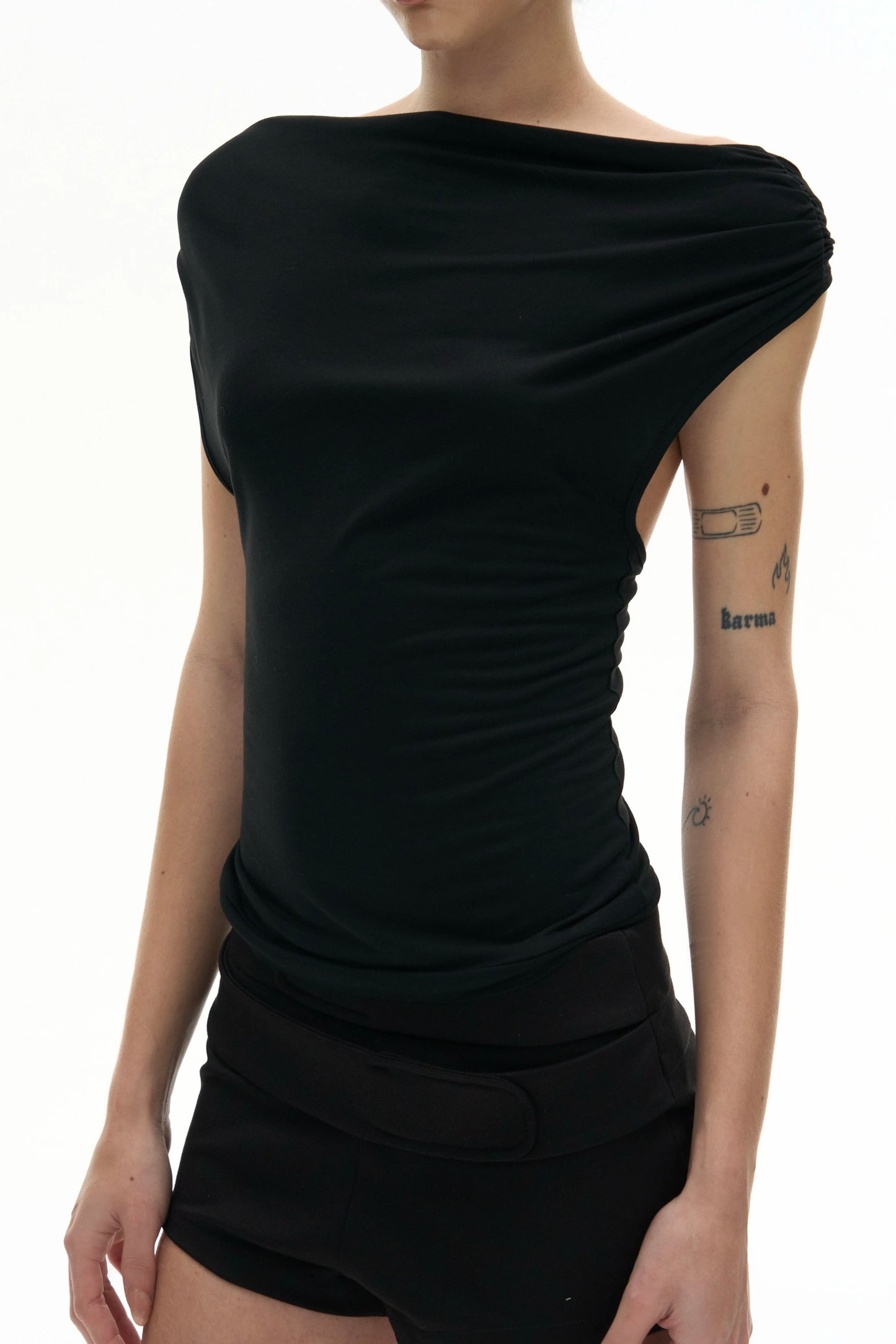 Black Backless Tie Camisole