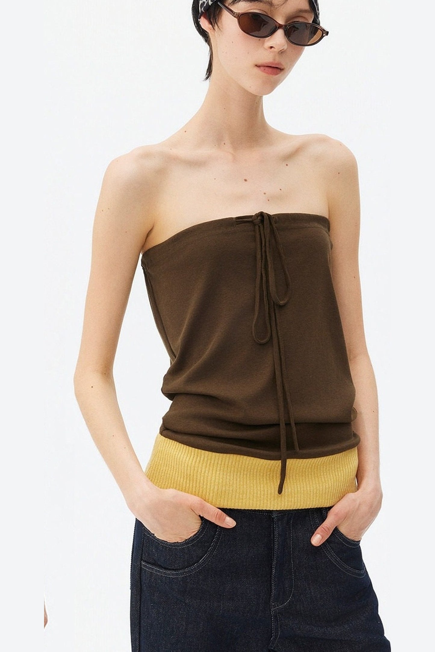 Lyocell Patchwork Tube Top