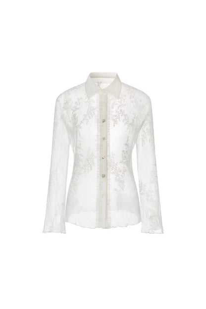 Misty Veil Ruffled Blouse