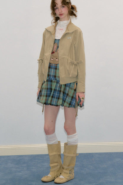 Khaki Lapel Work Jacket