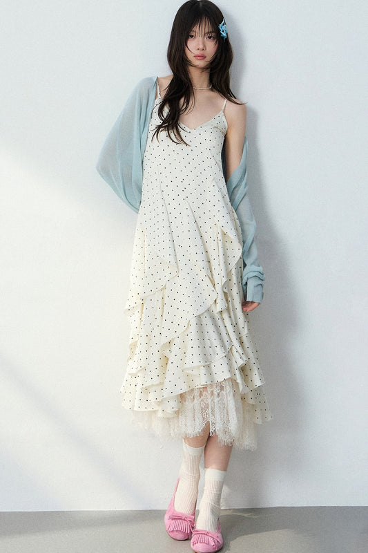 Polka Dot Satin Dress Set-Up