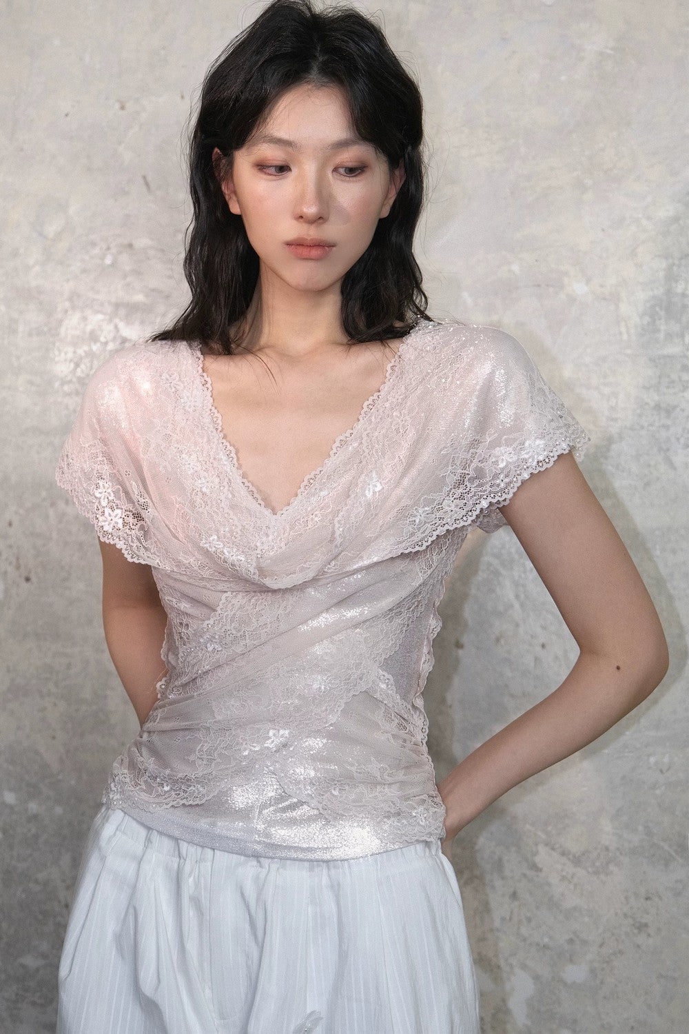 Lace Shimmer Knit Camisole