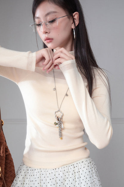 Mercerized Wool Knit Top