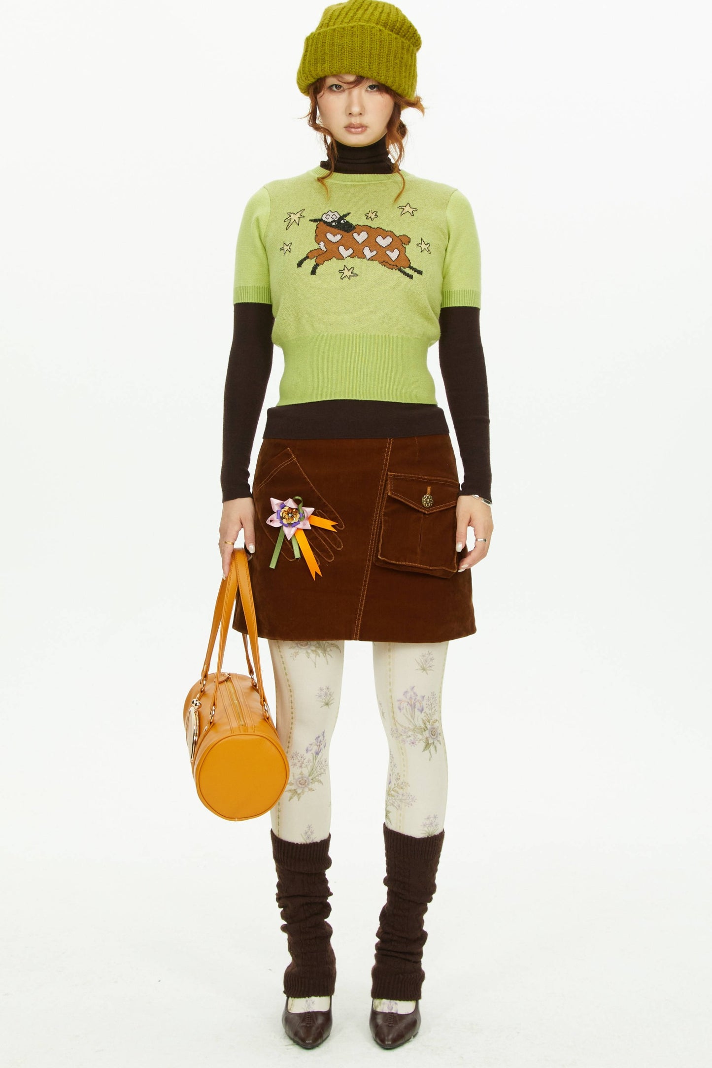 Retro-Strumpfhose mit Print