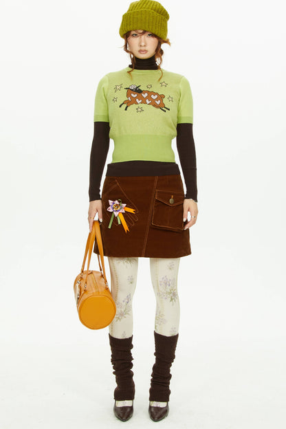 Retro-Strumpfhose mit Print