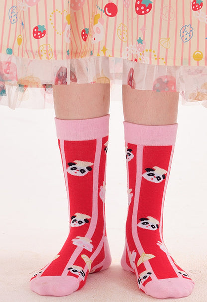 And Strawberry Knitted Mid-Calf Socks