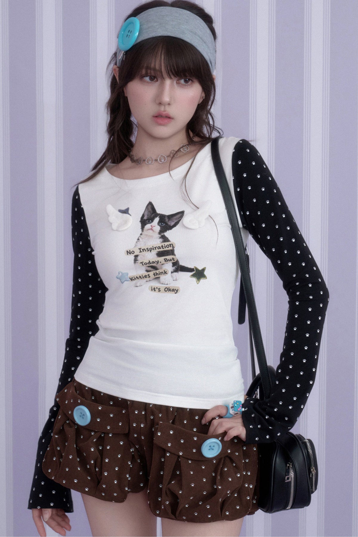 Corduroy Paw Print 3D Pocket Flower Shorts