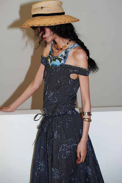 Vacation Polka Dot Embroidered Dress